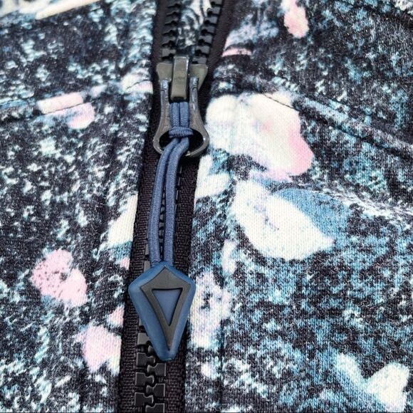 Ivivva Full Zip The Hoodie Sweatshirt Jacket In Aurora Flower White Aqua Glow 12 - Picture 10 of 12